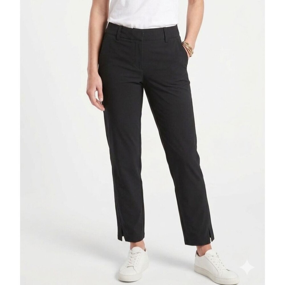 Athleta Brooklyn Mid Rise Ankle Pants Black 8 Featherweight Stretch 198671 EUC - Picture 1 of 9